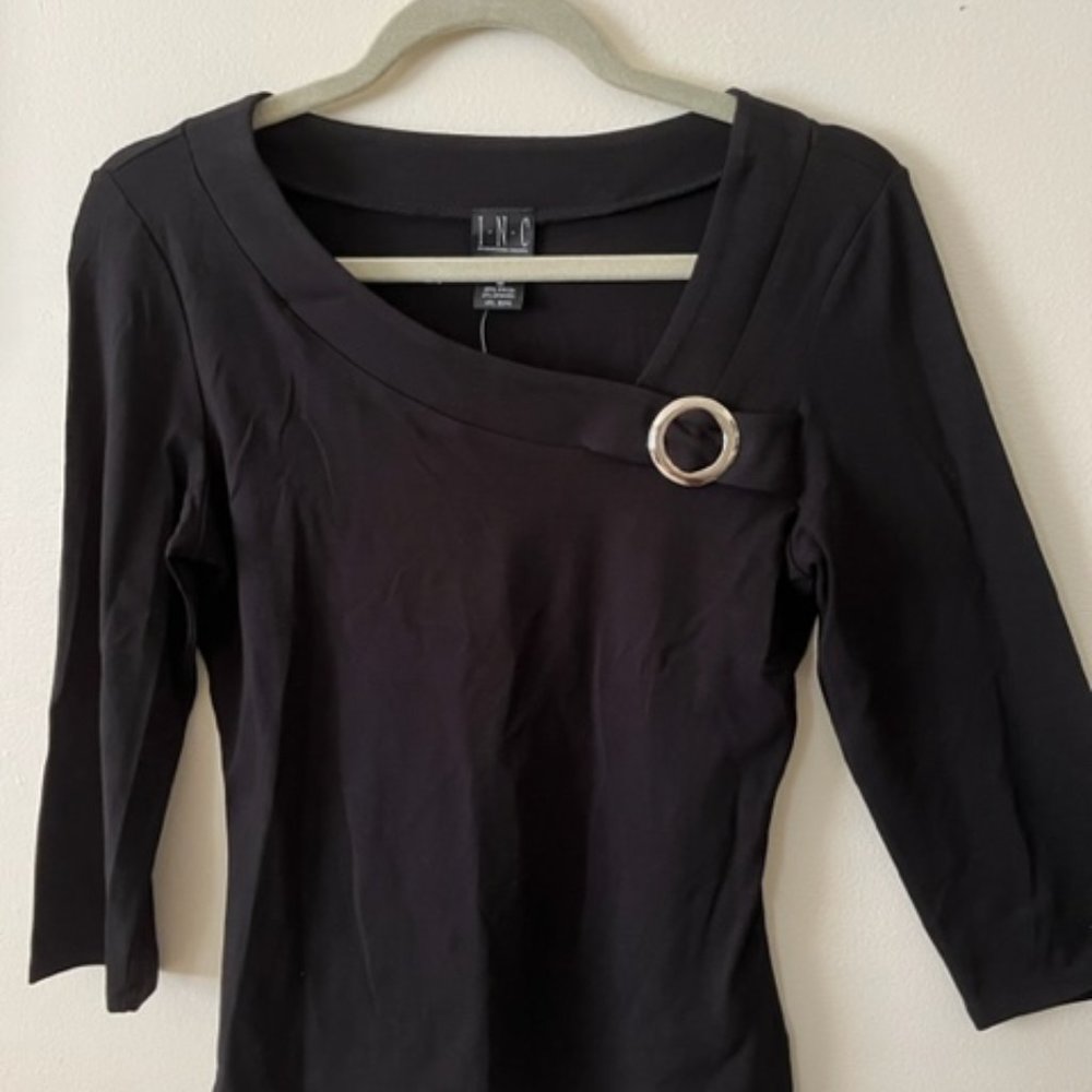 INC, Black, 3/4 sleeves, Size M, Rayon/Spandex blend